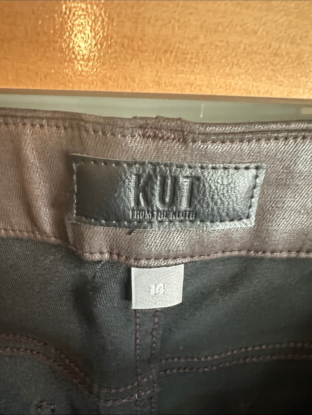 KUT From the Kloth Brown Faux Leather Pants size 14 - Picture 2 of 5